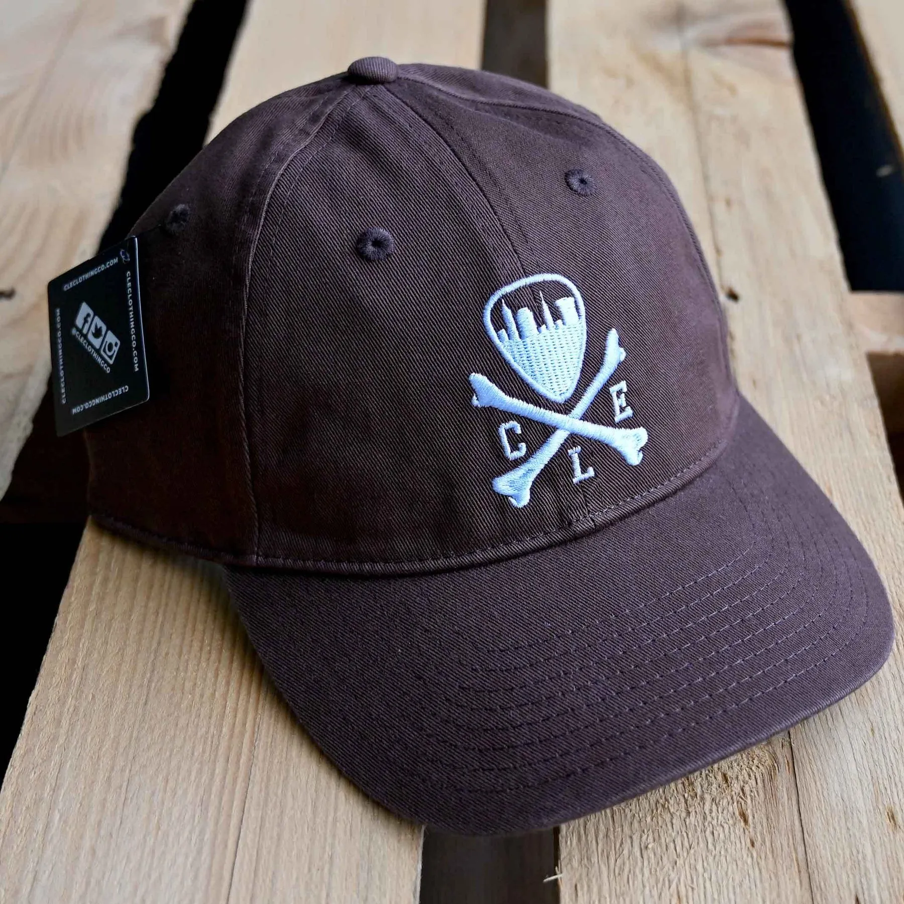 CLE Logo Twill Dad Hat - Brown-