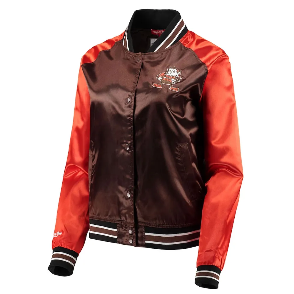 Cleveland Browns Team 2.0 Brown and Orange Satin Jacket