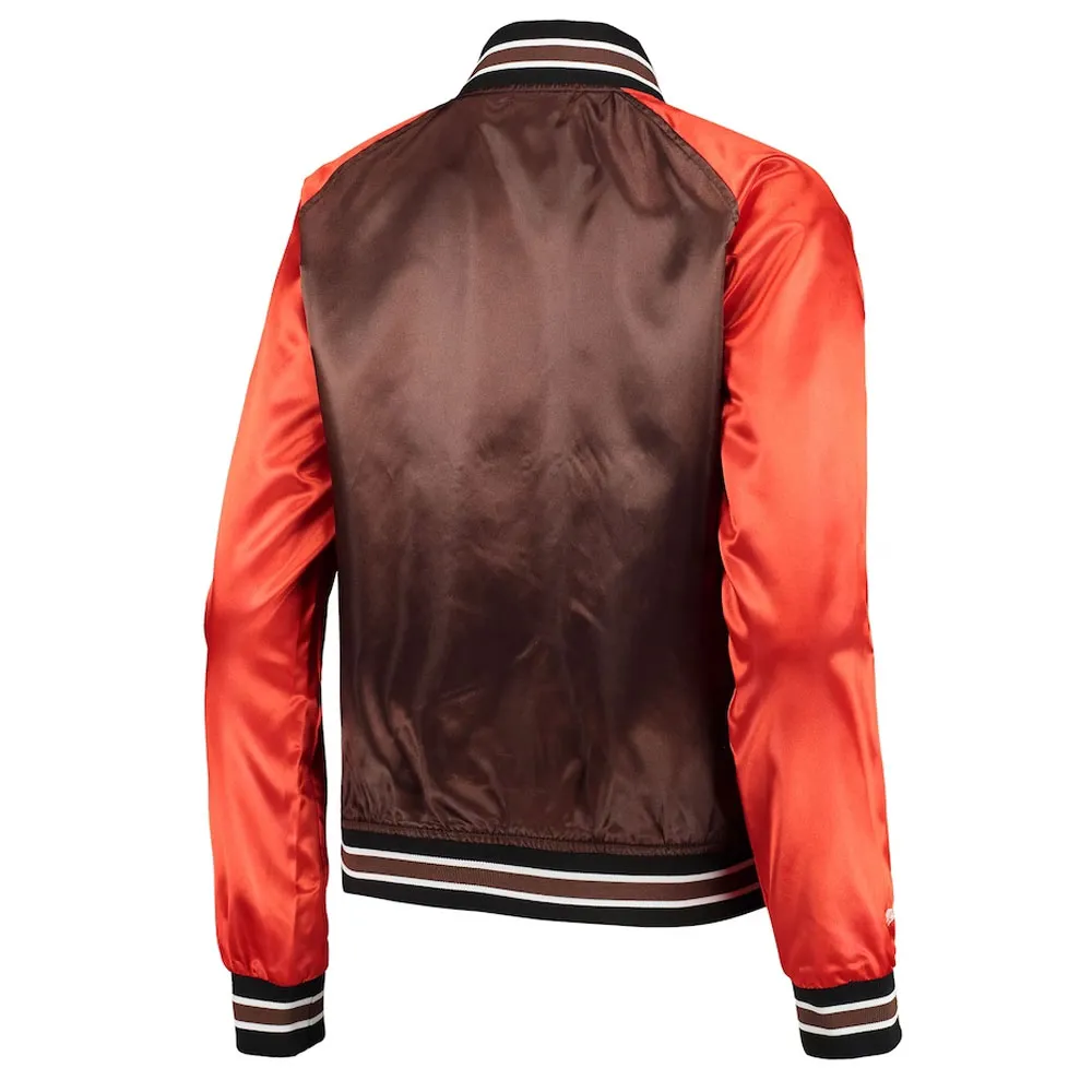 Cleveland Browns Team 2.0 Brown and Orange Satin Jacket