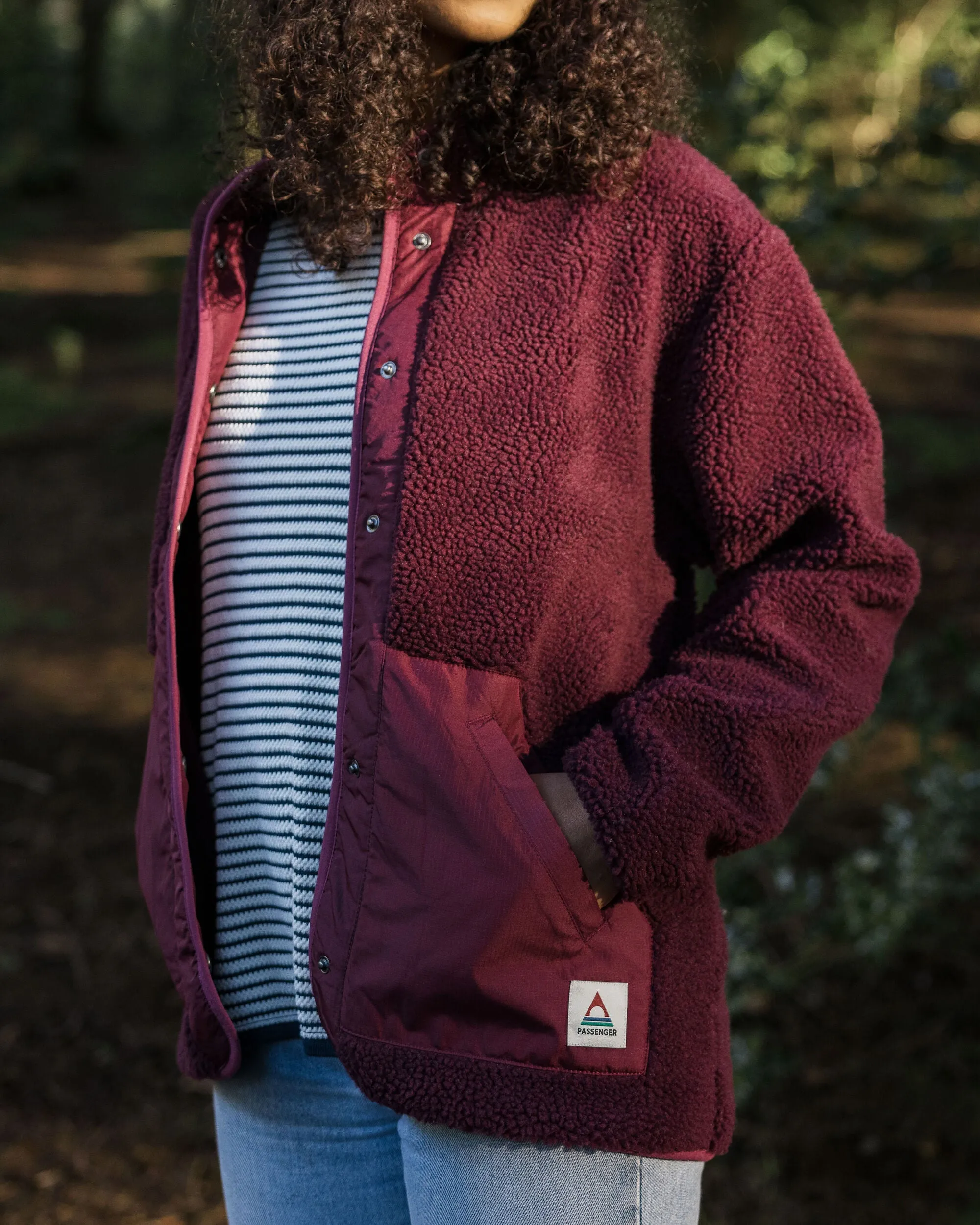 Clover Recycled Deep-Pile Sherpa Fleece - Wine