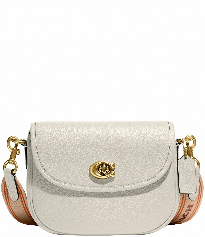 COACH Willow Pebble Leather Gold Hardware Saddle Shoulder Bag