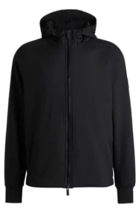 Cotton-blend zip-up hoodie with contrast inserts