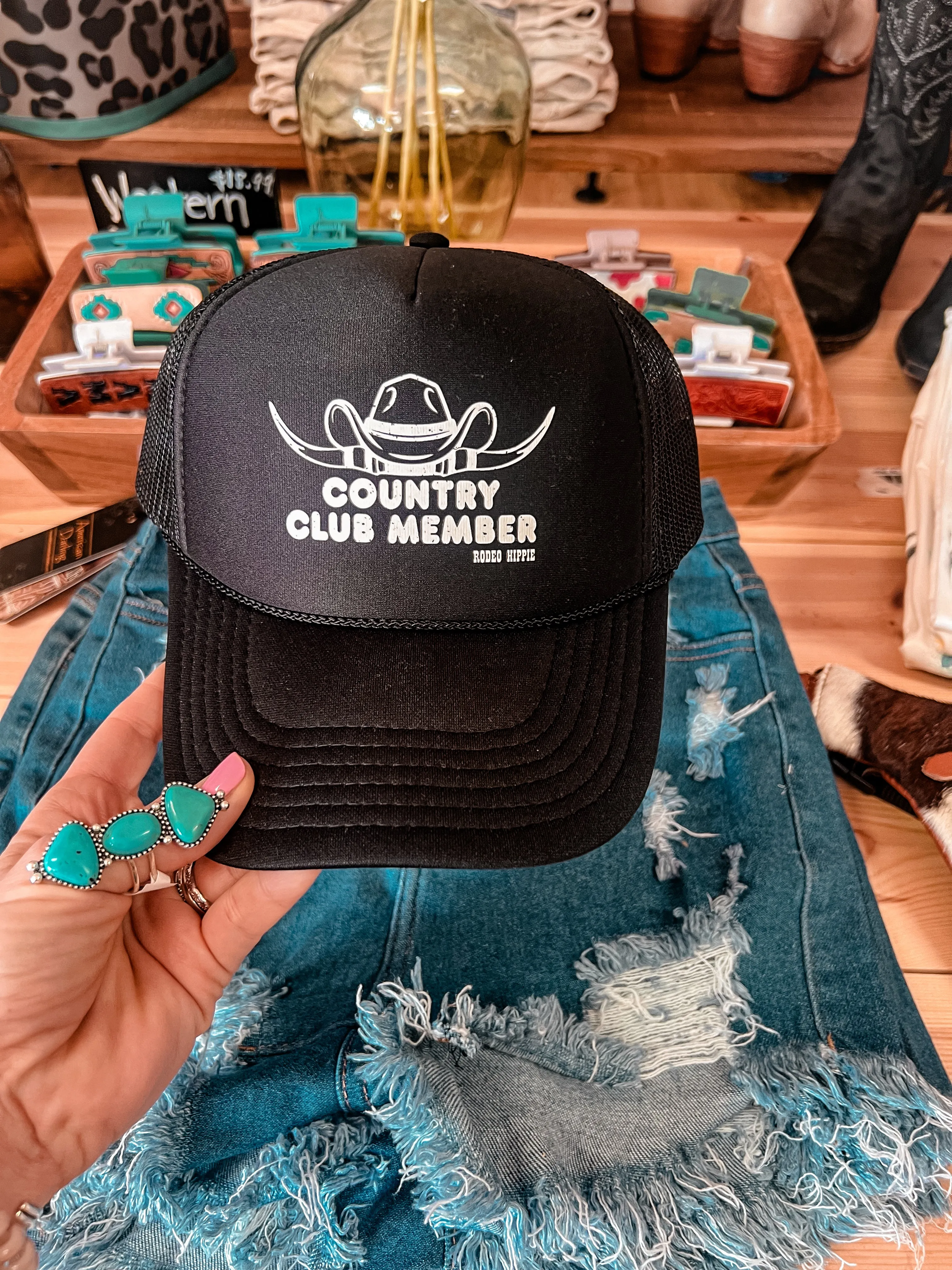 Country Club Member Trucker Hat (Black)