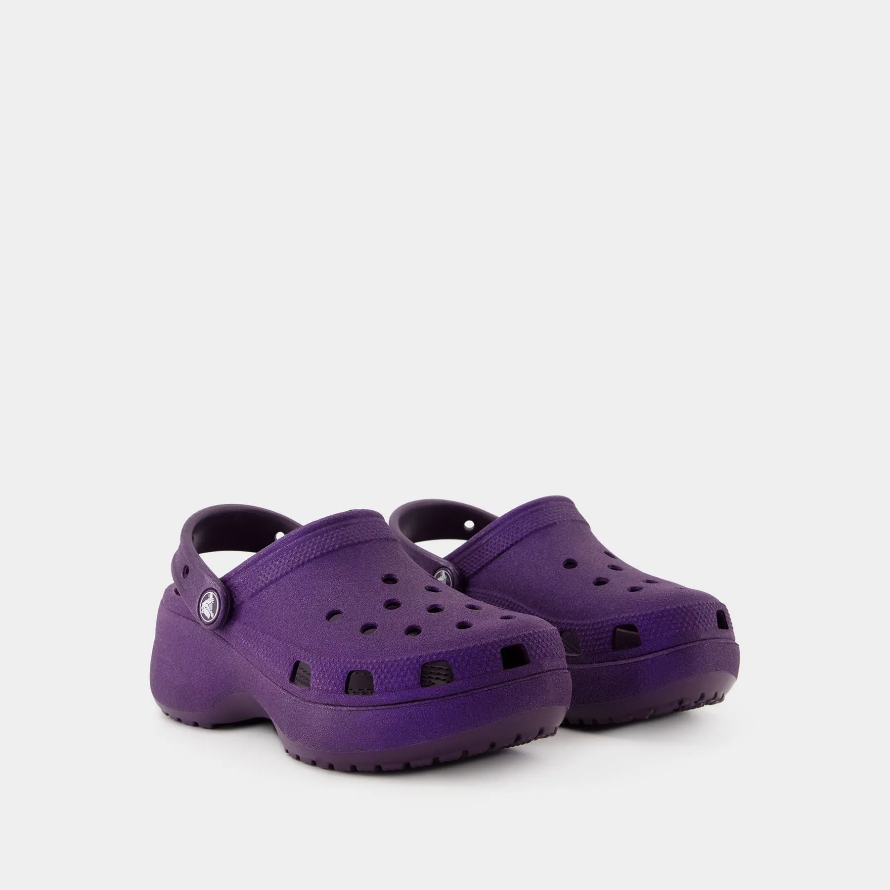 Crocs  Classic Platform Glitter Sandals - Crocs - Synthetic - Purple