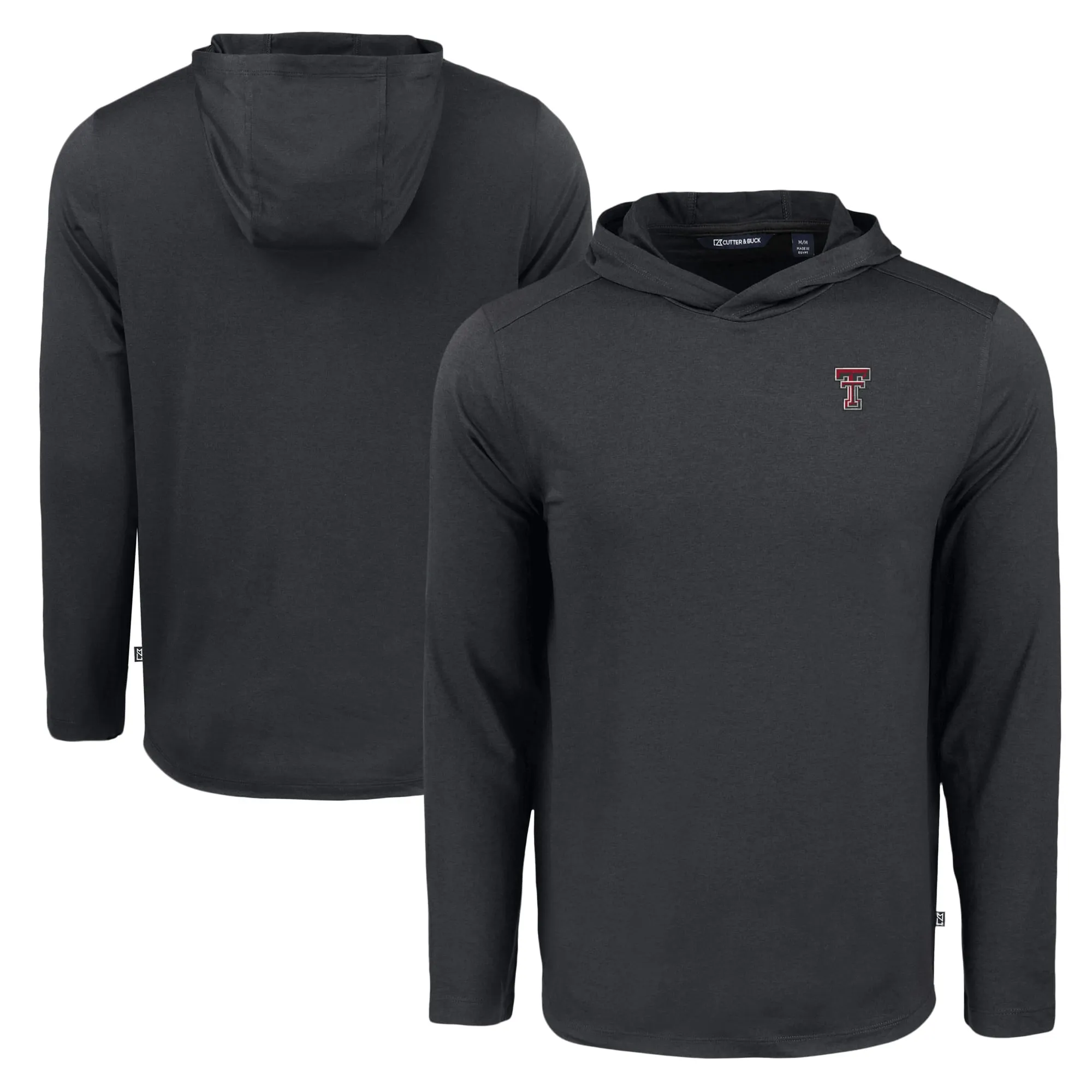 Cutter & Buck Texas Tech Red Raiders Black Coastline Epic Comfort Eco Recycled Long Sleeve Hoodie T-Shirt