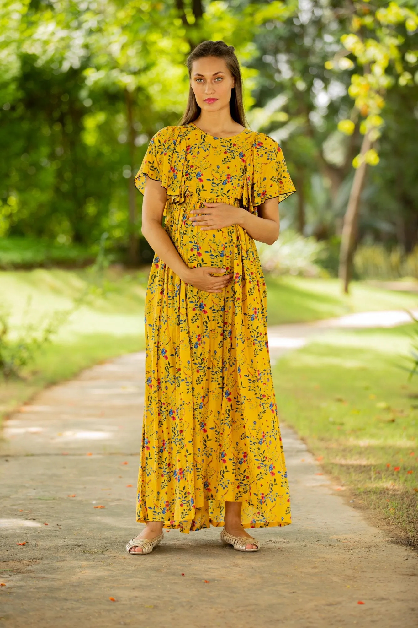 Daffodil Maternity & Nursing Flap Dress