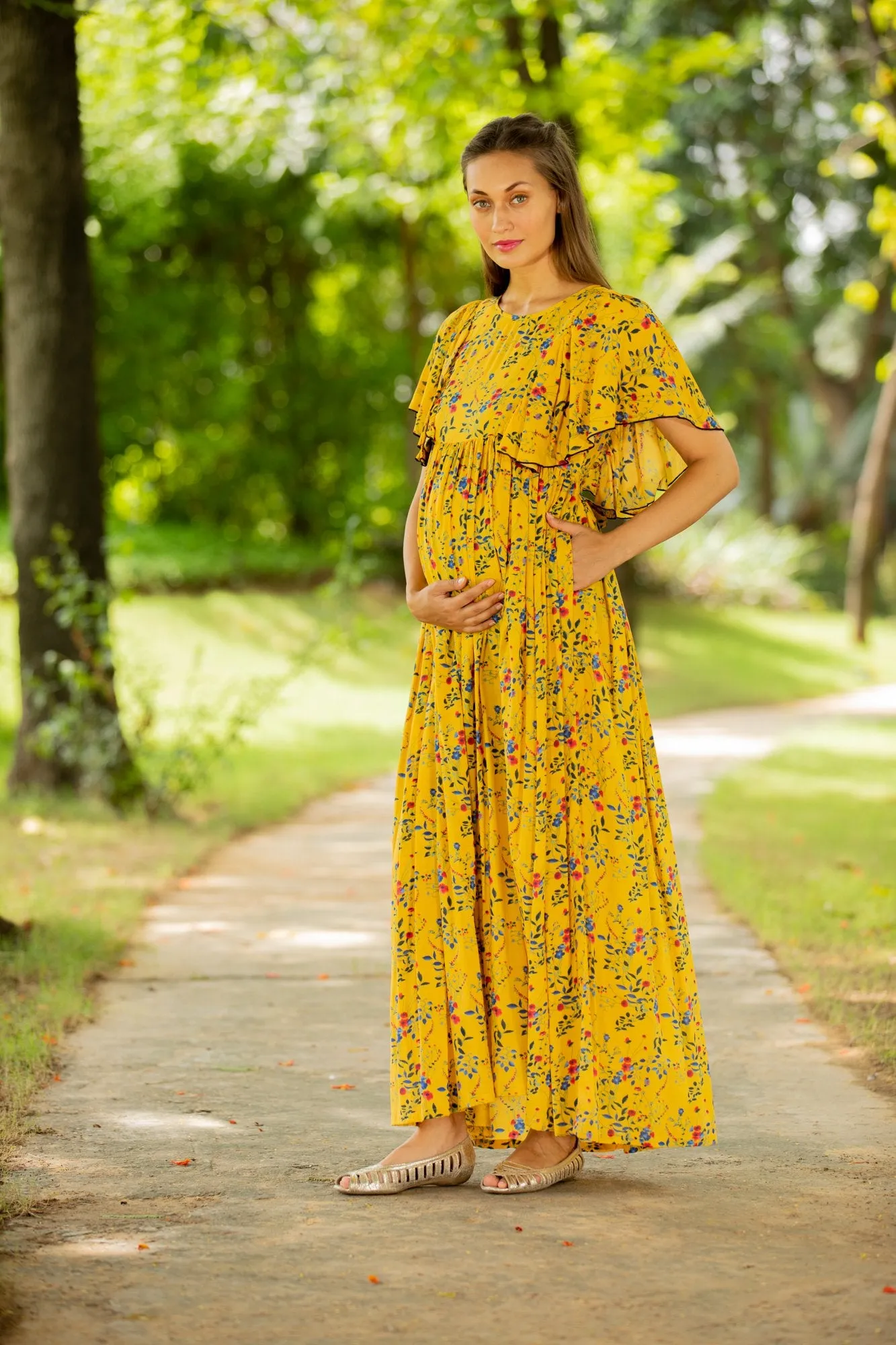 Daffodil Maternity & Nursing Flap Dress