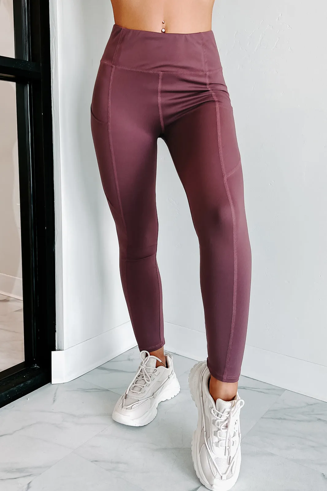 Daily Routine Two Piece Top & Leggings Set (Reddish Brown)