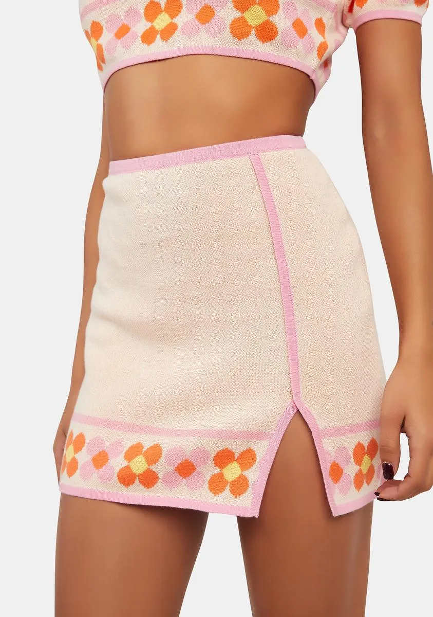 Daisy Border Mini Skirt-