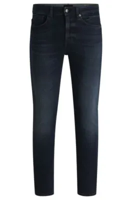 Delaware slim-fit jeans in blue-black slubby denim