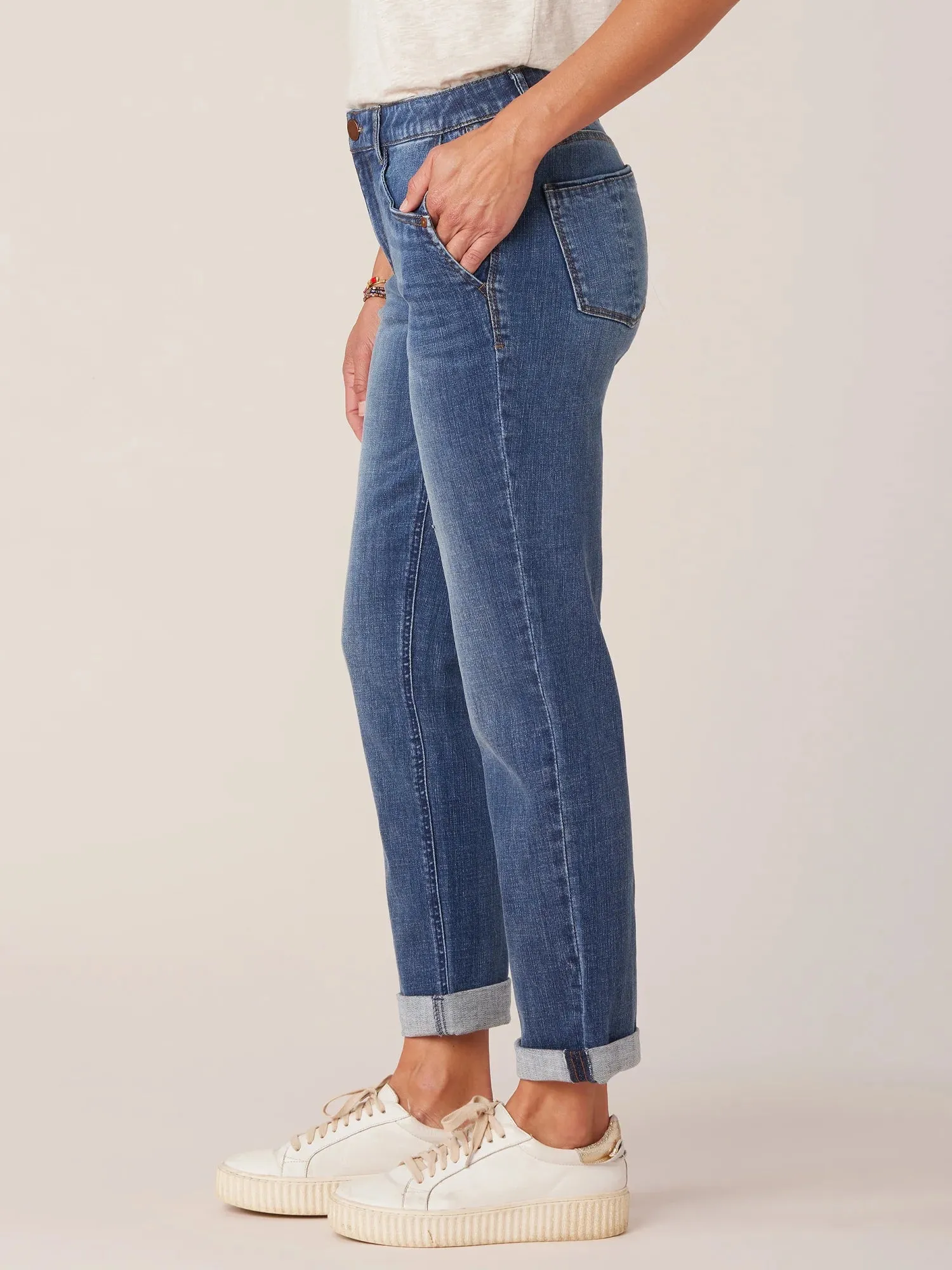 Democracy Absolution Mid-Rise Girlfriend Jeans with Side Entry Pockets