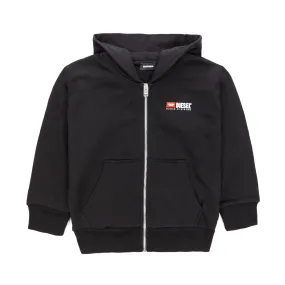 Diesel Boy And Teen Black Zip Up Hoodie