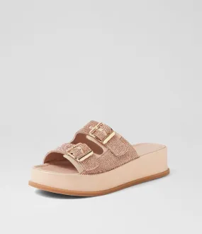 DJANGO & JULIETTE Waspan Rose Shimmer Jewels Leather Sandals