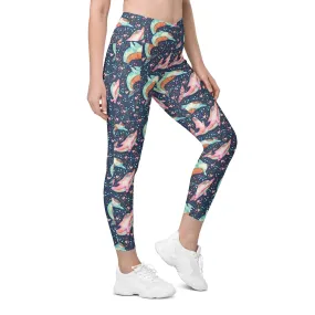 Dolphin Crossover Leggings With Pockets