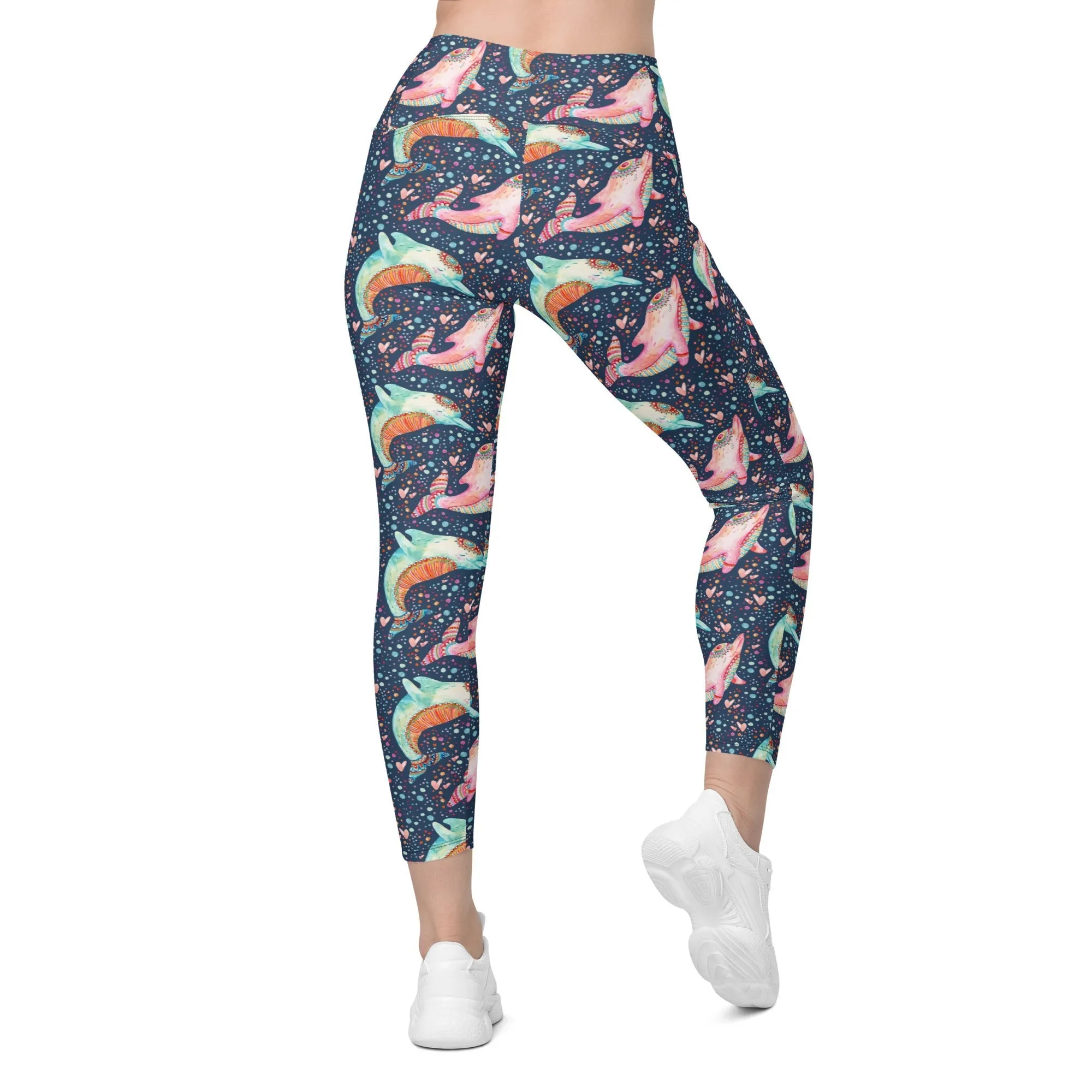 Dolphin Crossover Leggings With Pockets