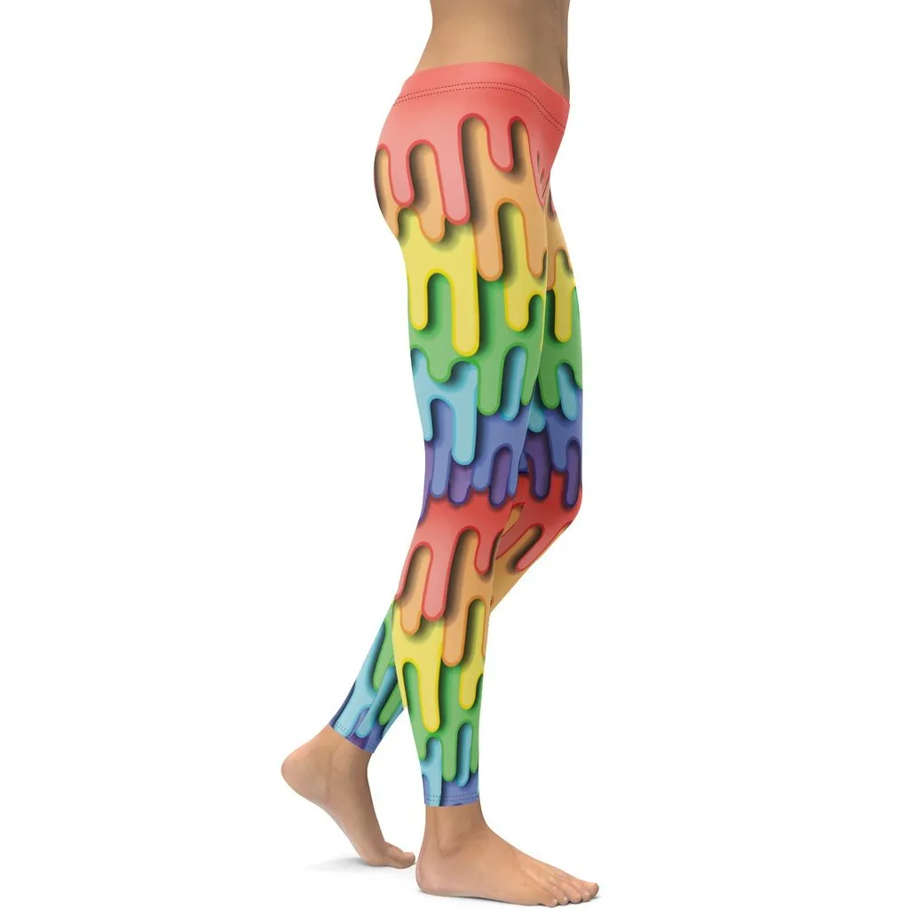 Dripping Rainbow Leggings