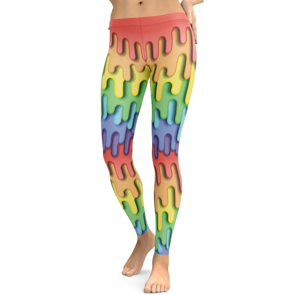 Dripping Rainbow Leggings