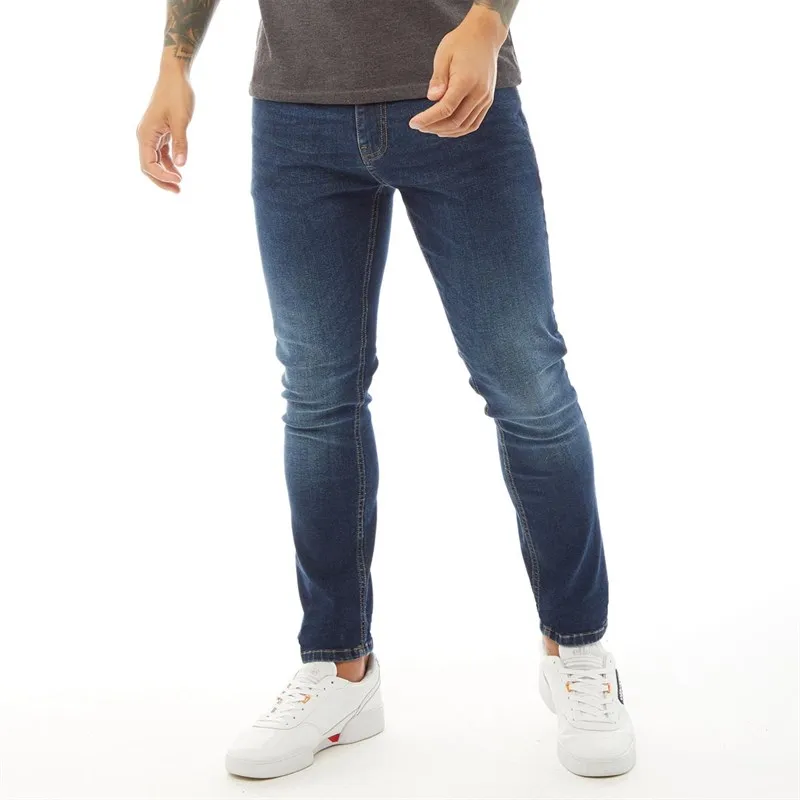 Duck And Cover Mens Overburg Tapered Fit Jeans Dark Wash