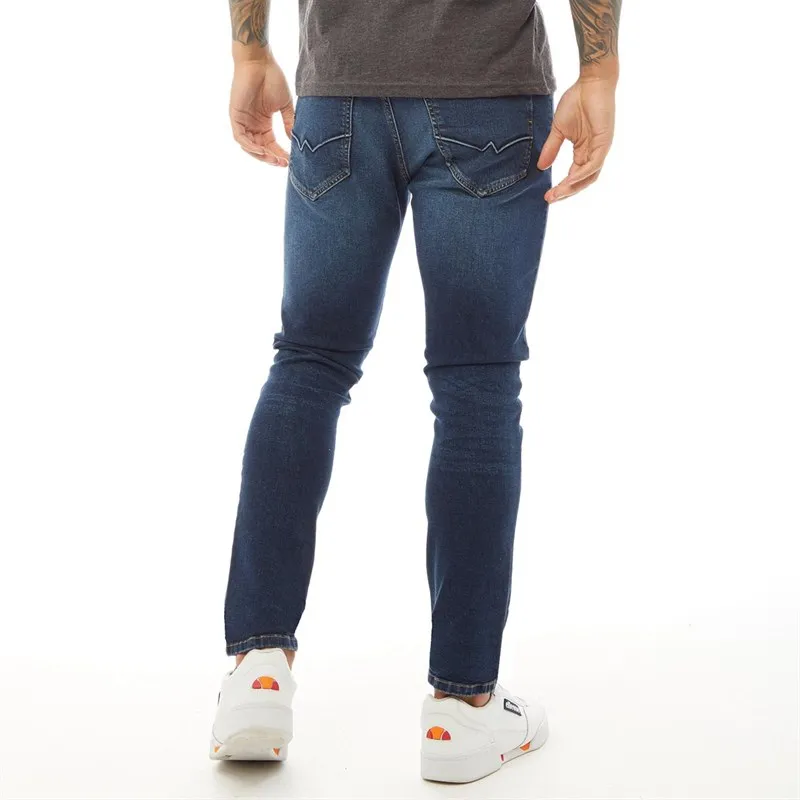 Duck And Cover Mens Overburg Tapered Fit Jeans Dark Wash