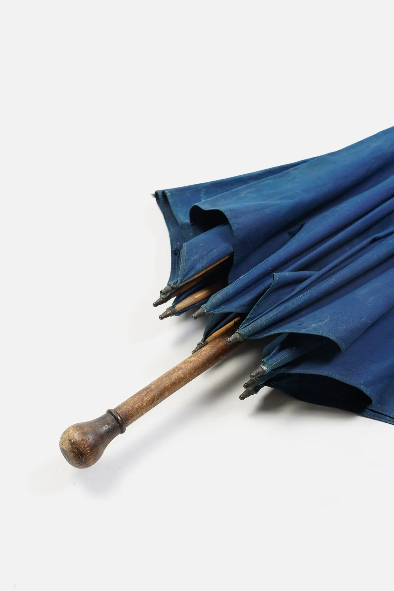 Early 20th Century Indigo Dyed French Farmers Umbrella