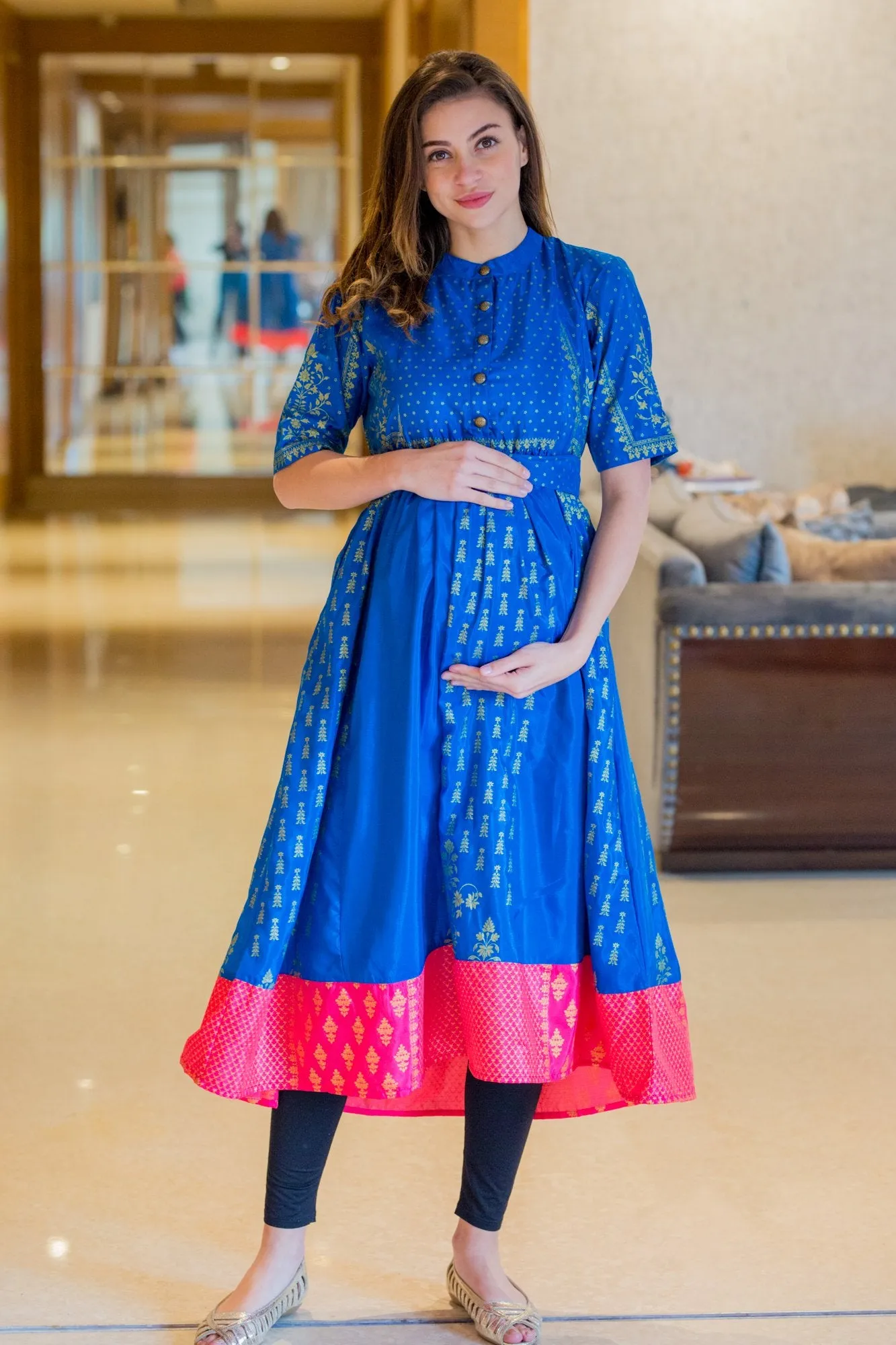 Eden Blue Maternity and Nursing Kurta