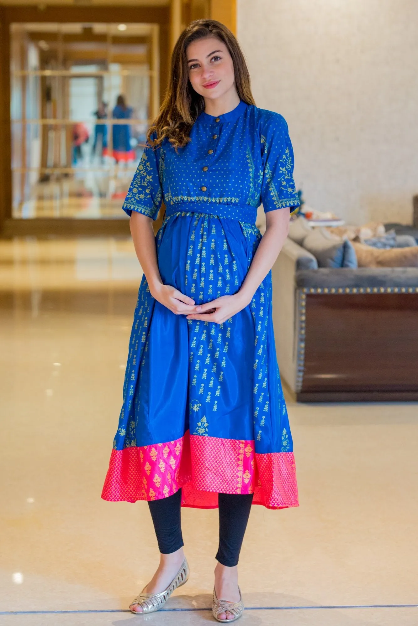 Eden Blue Maternity and Nursing Kurta