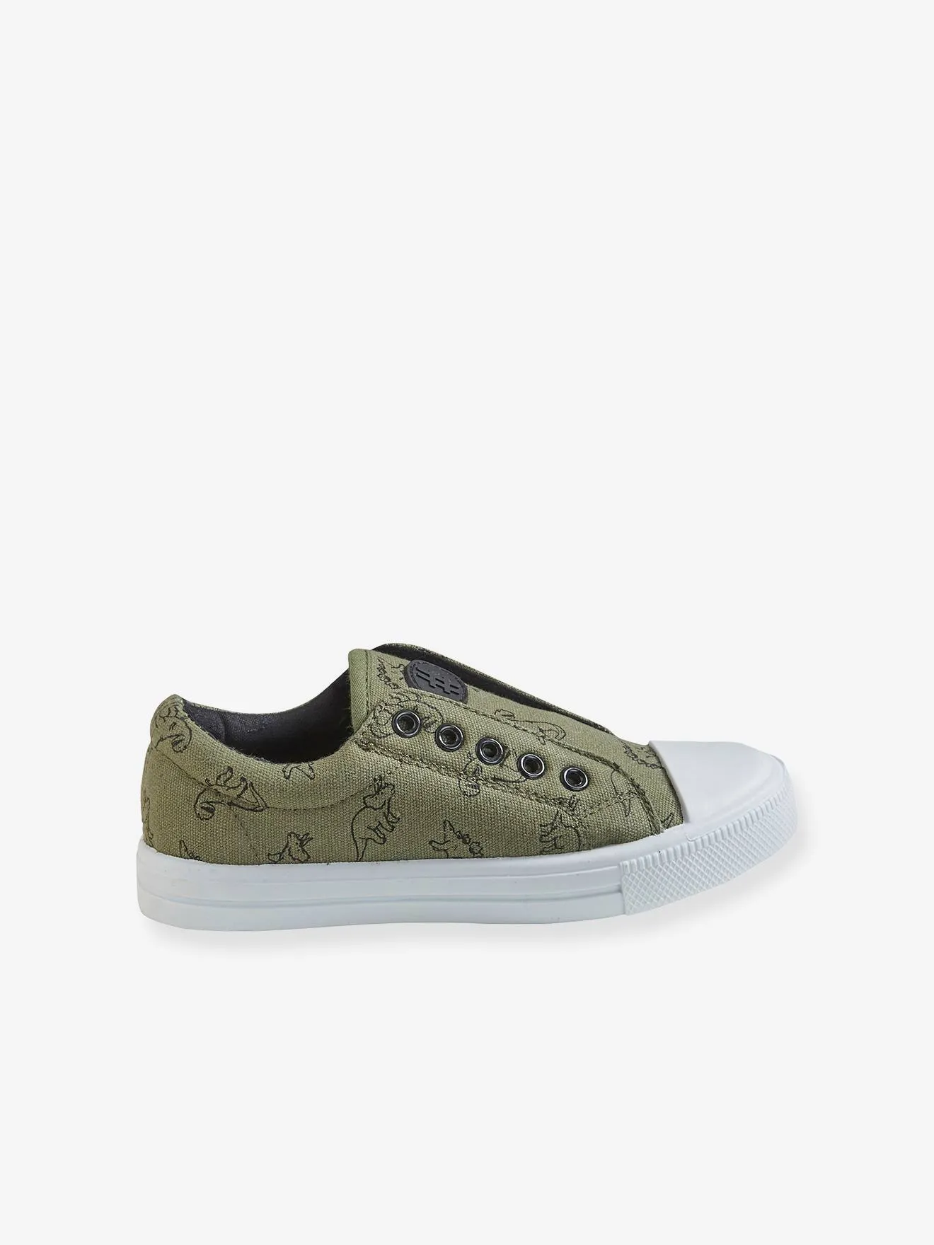 Elasticated Canvas Trainers for Boys - grey light solid