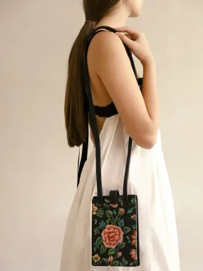 English Porcelain Phone Bag - Black