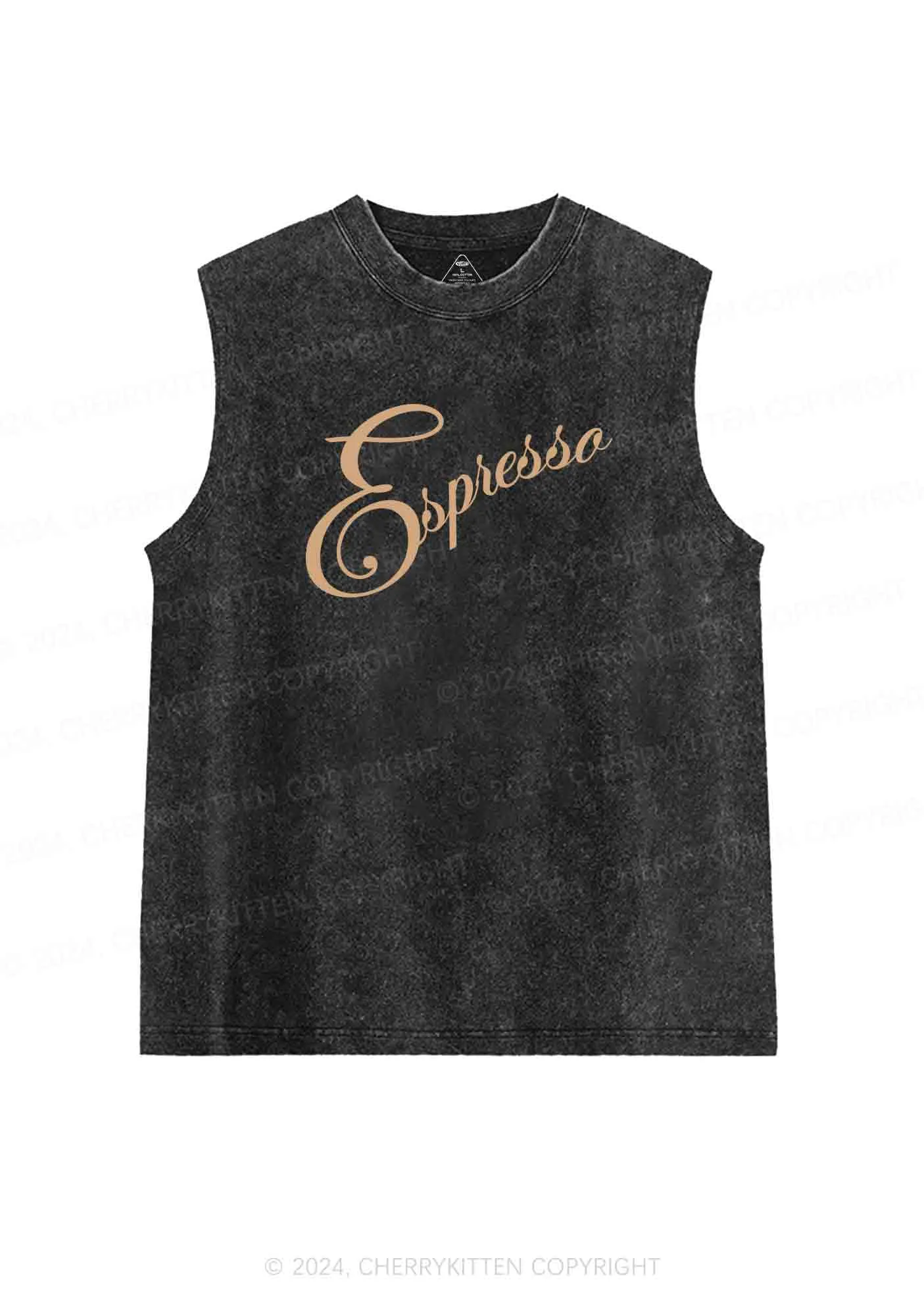 Espresso Y2K Washed Tank Cherrykitten