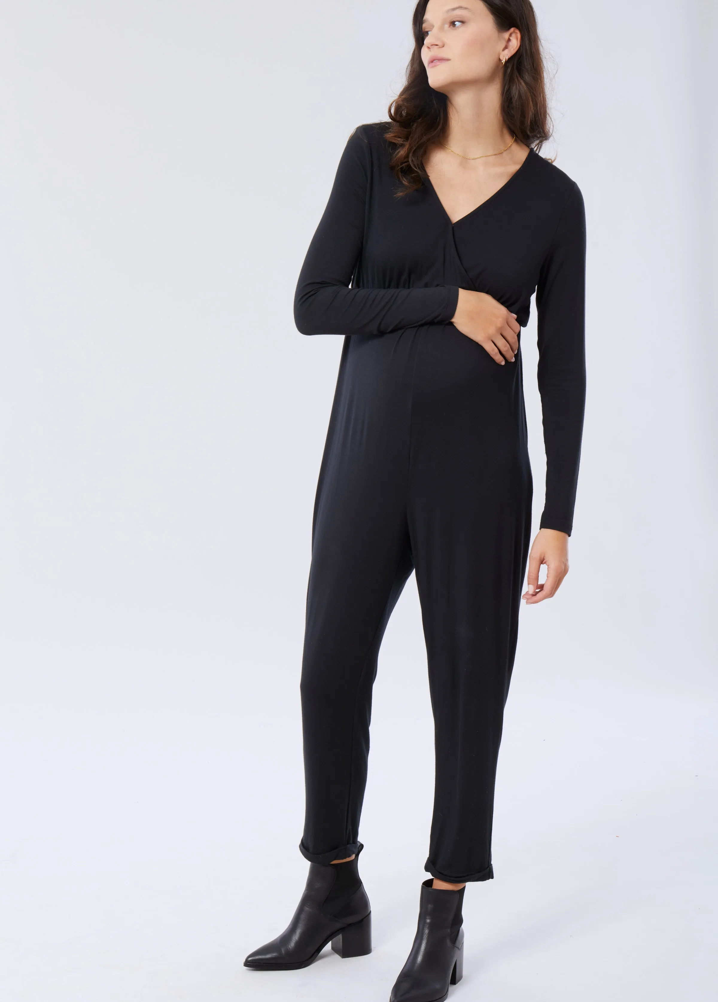 EveryWear Long Sleeve Maternity Jumpsuit