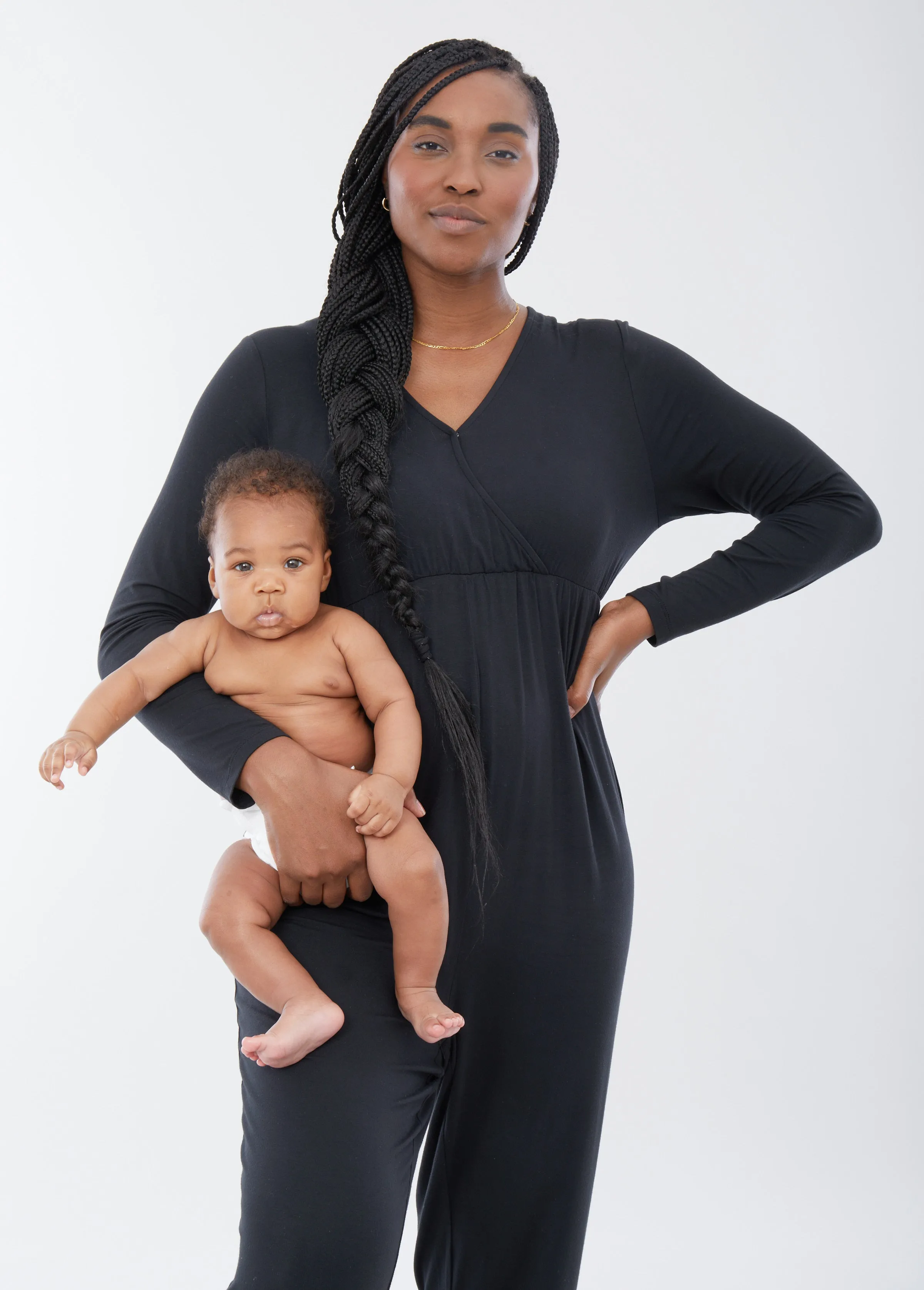 EveryWear Long Sleeve Maternity Jumpsuit