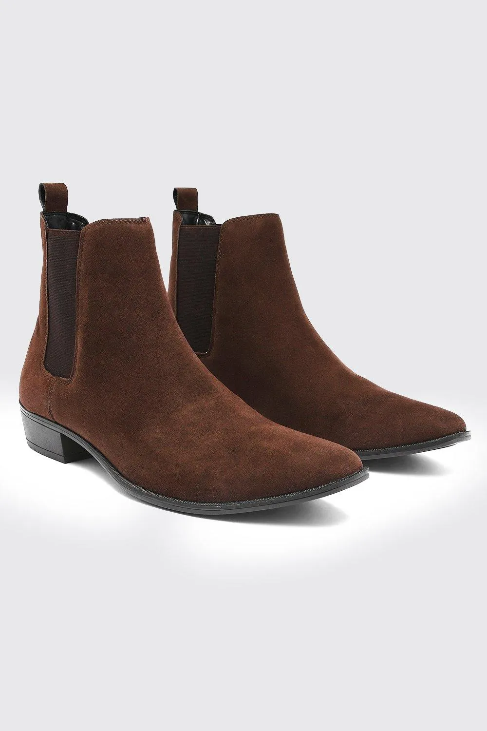 Faux Suede Cuban Boot | boohooMAN UK