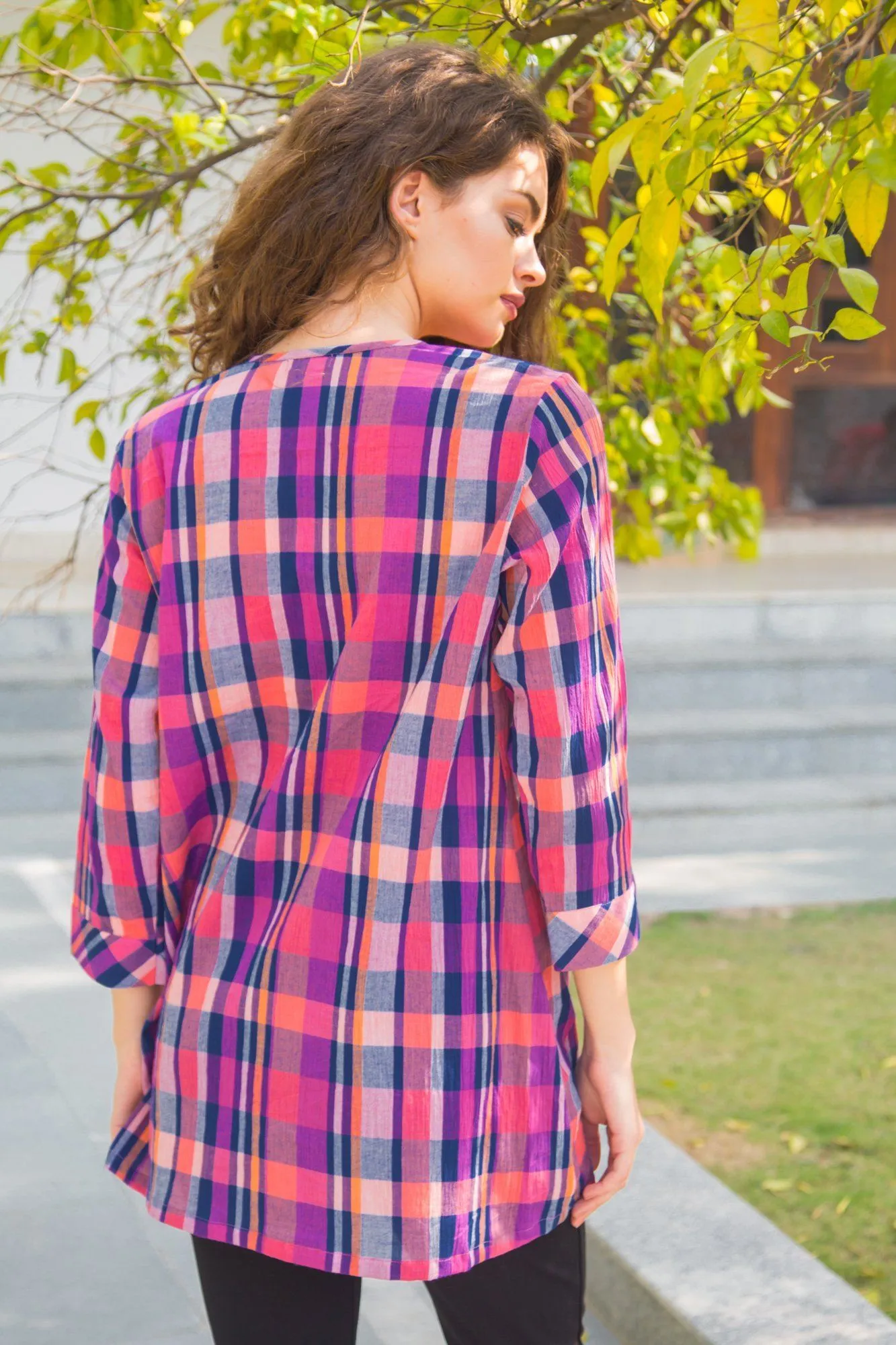 Flamingo Check Maternity & Nursing Top