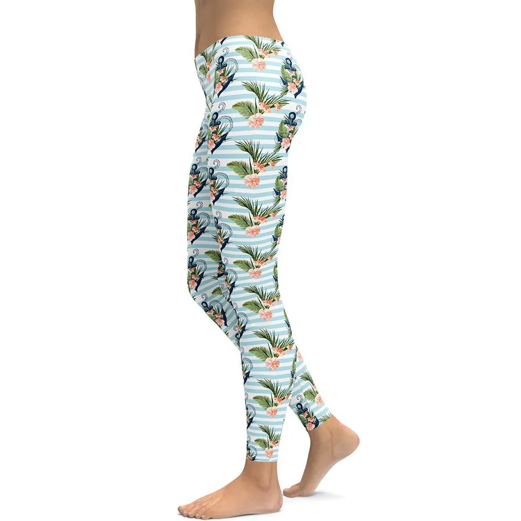 Floral Anchor Leggings