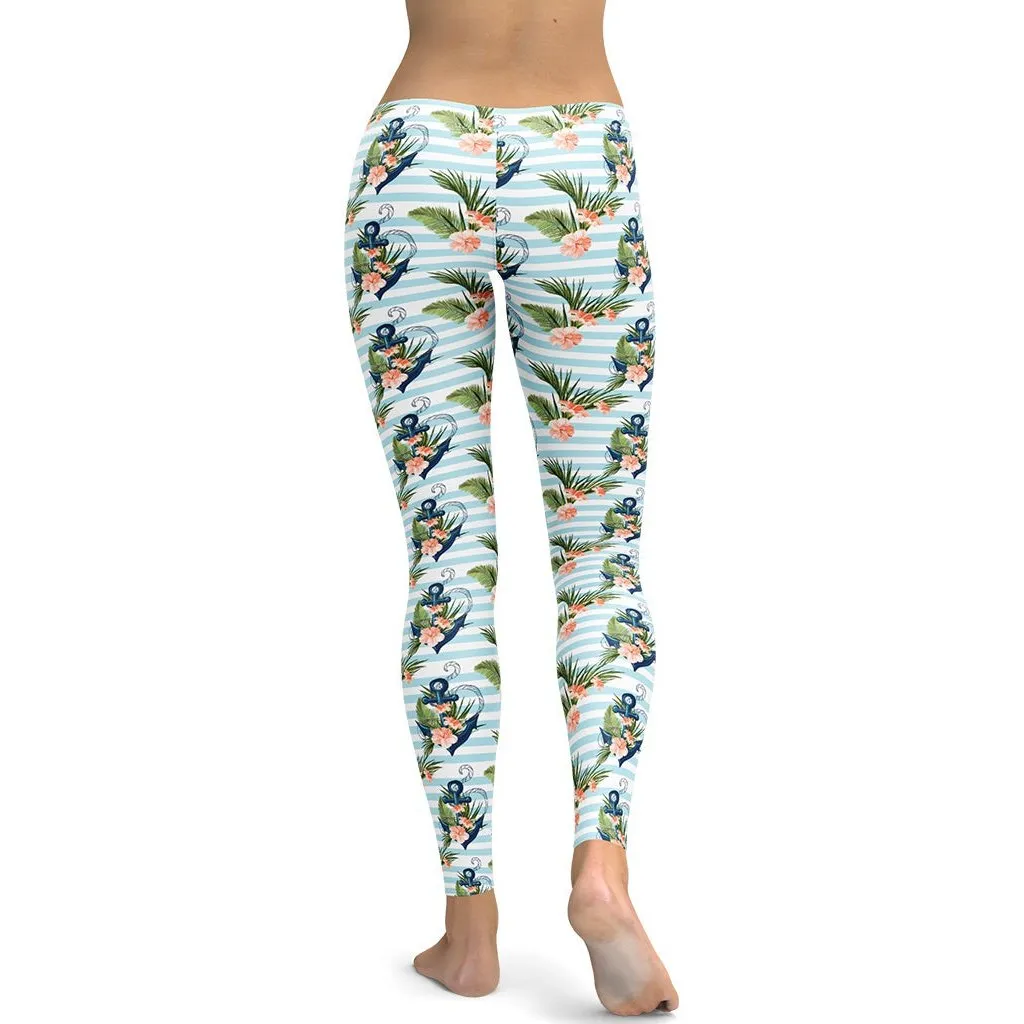 Floral Anchor Leggings