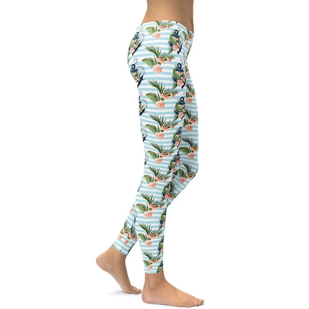 Floral Anchor Leggings