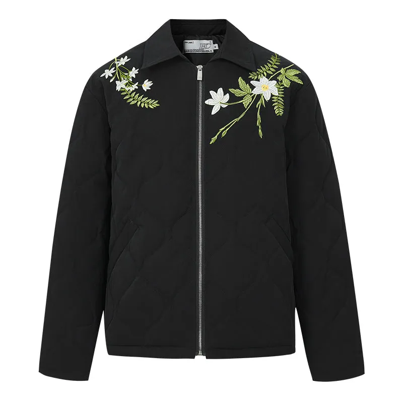 Floral Quilted Embroidery Graphene Jacket