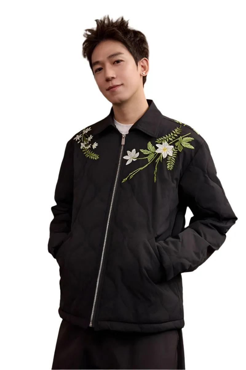 Floral Quilted Embroidery Graphene Jacket