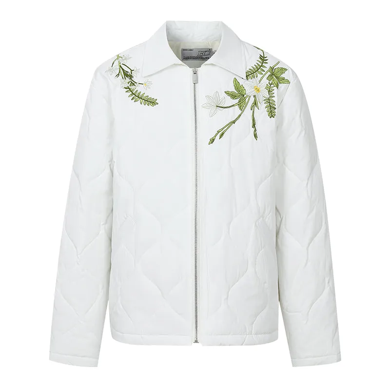 Floral Quilted Embroidery Graphene Jacket