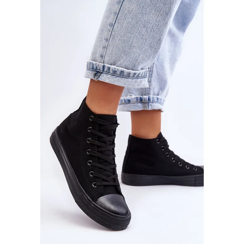 FR1 Women's Classic High Top Sneakers Black Remos