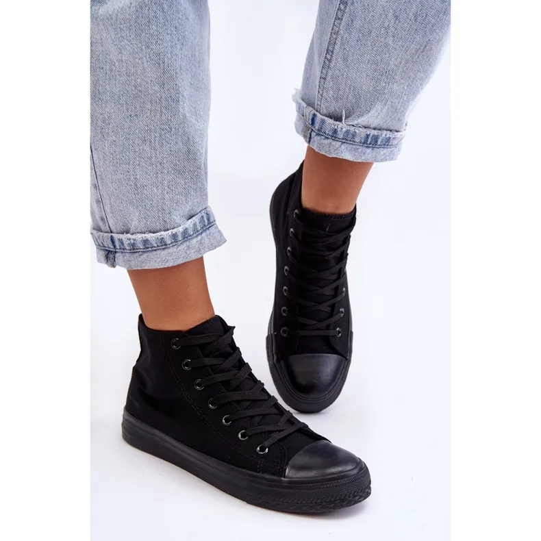 FR1 Women's Classic High Top Sneakers Black Remos