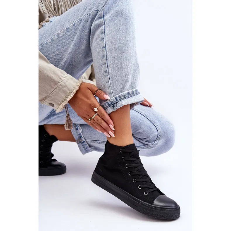 FR1 Women's Classic High Top Sneakers Black Remos