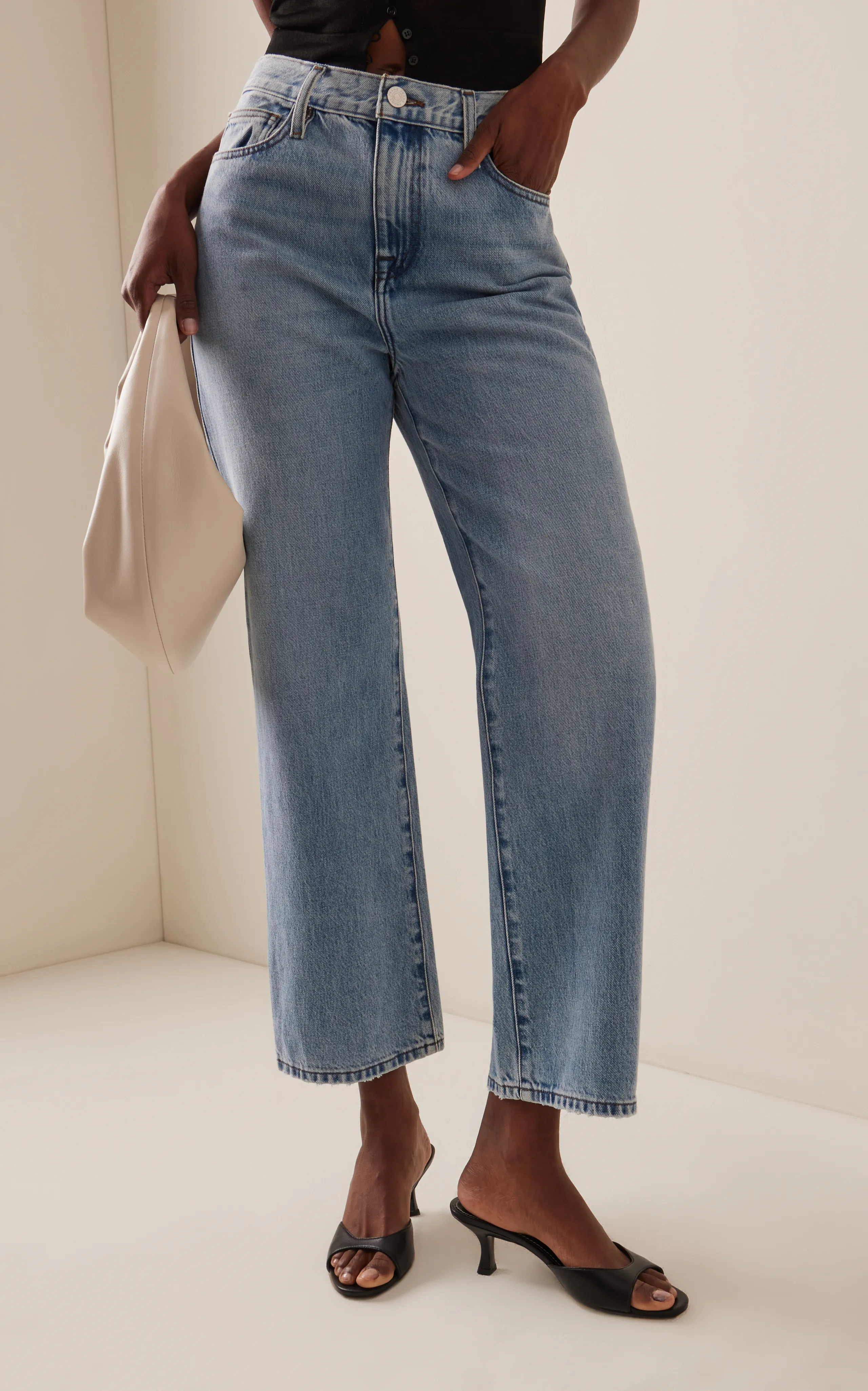 FRAME Le Jane Rigid High-Rise Cropped Straight-Leg Jeans