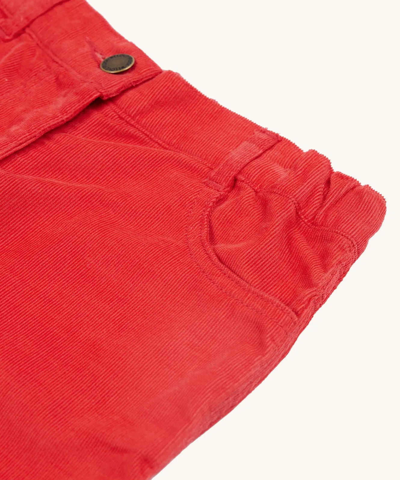 Frugi Clover Slim Cord Trousers - True Red