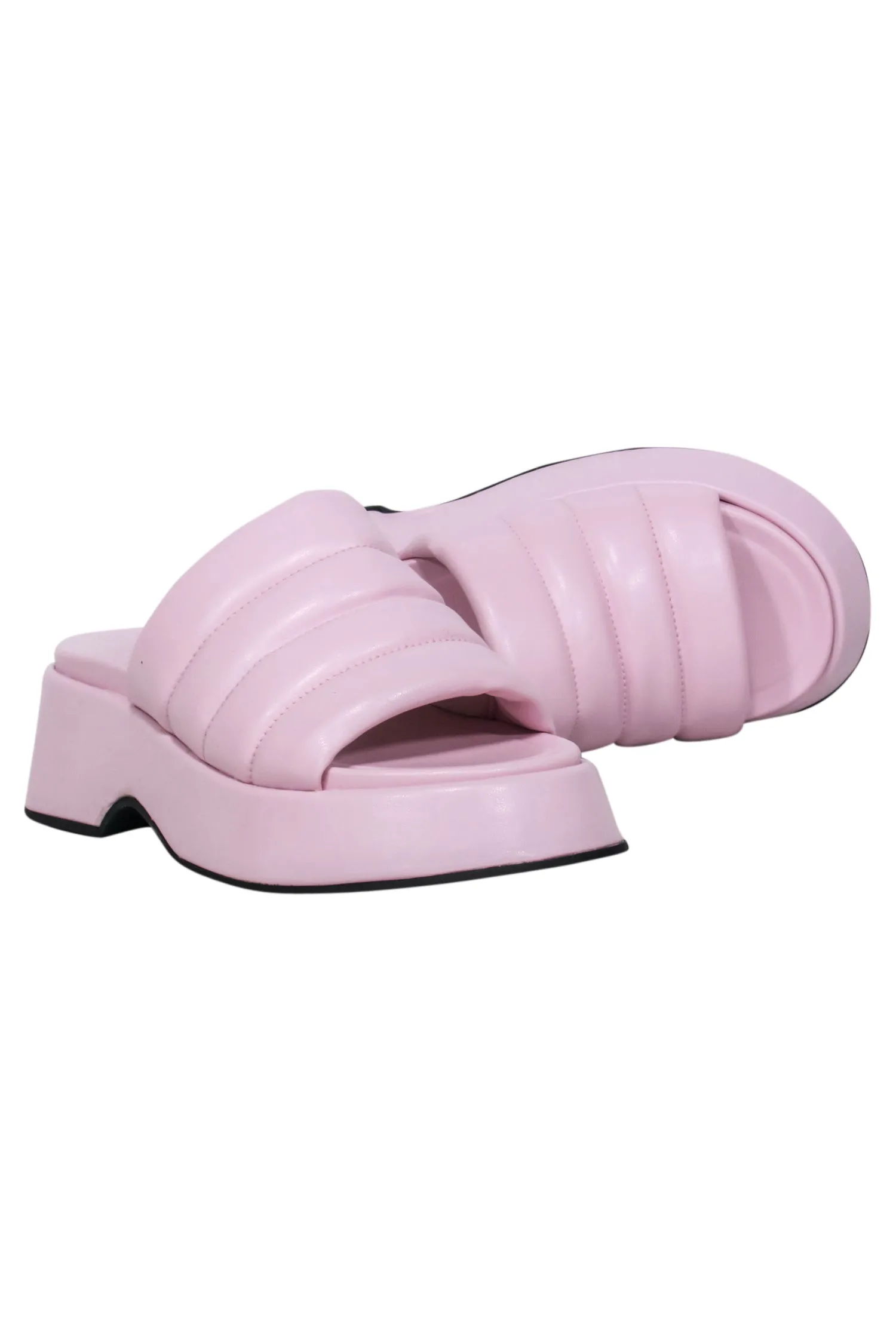 Ganni - Blush Pink Platform Slide Sandals Sz 6