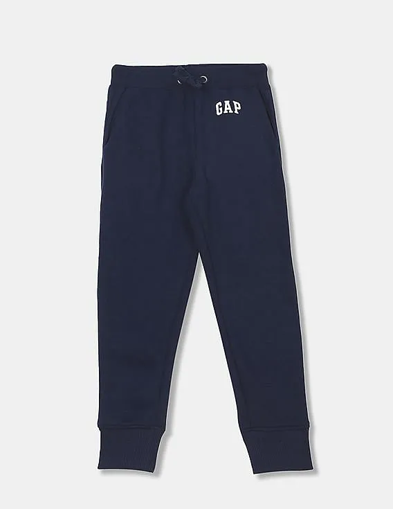 GAP Boys Navy Ribbed Waist Solid Knit Joggers