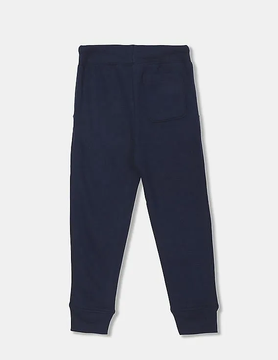 GAP Boys Navy Ribbed Waist Solid Knit Joggers