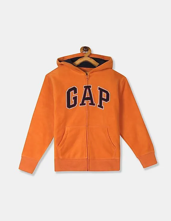 GAP Boys Orange Hooded Fleece Sweatshirt