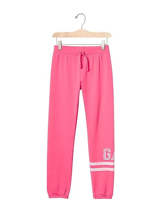 GAP Girls Pink Athletic Graphic Joggers