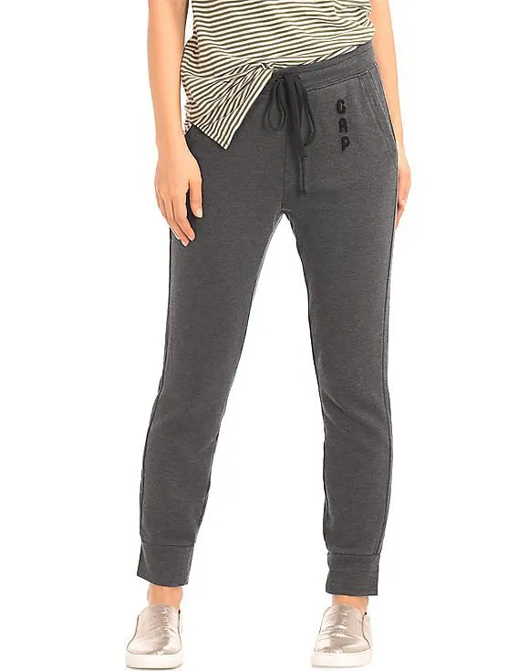 GAP Women Grey Chenille Logo Joggers